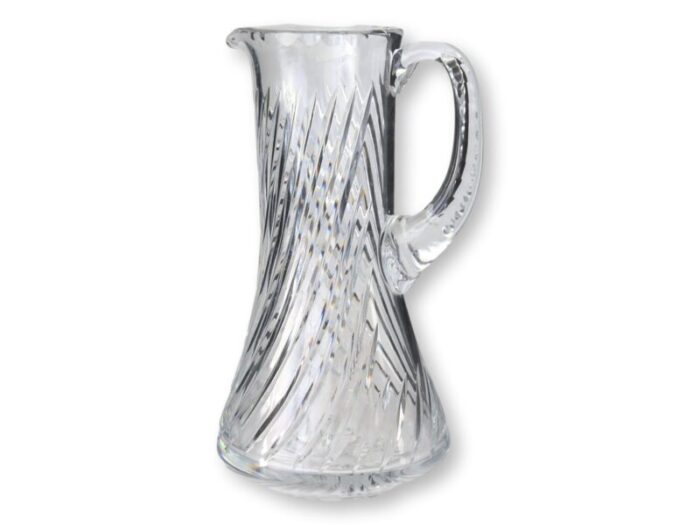 vintage swirled cut crystal beverage pitcher 3554