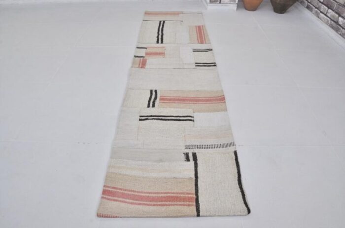 vintage traibal anatolian hemp runner rug 1960s 5479