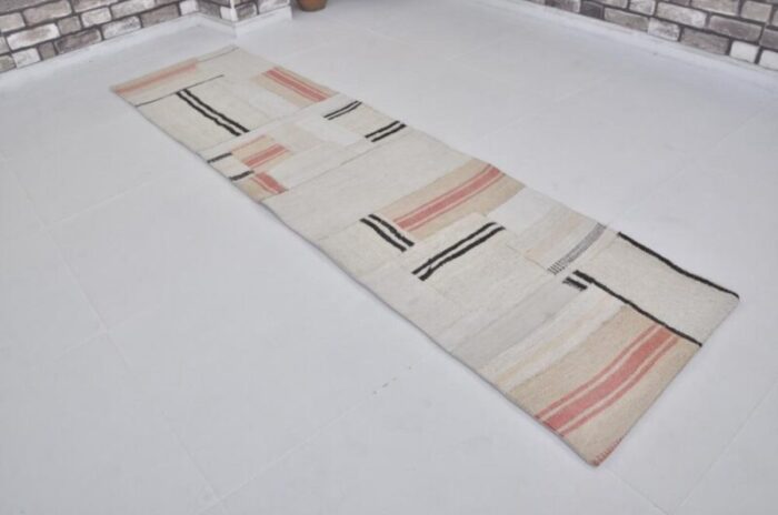 vintage traibal anatolian hemp runner rug 1960s 9260