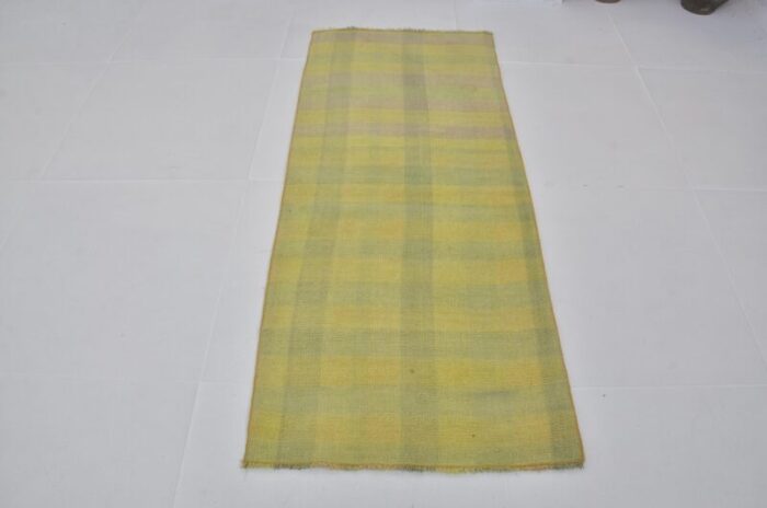 vintage yellow runner rug 1960 1806