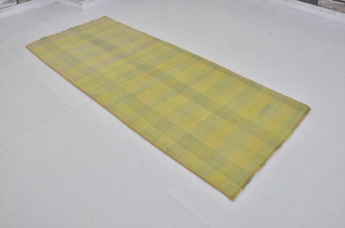 vintage yellow runner rug 1960 7932