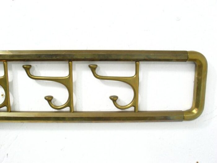 wall brass coat rack 1970s 6659