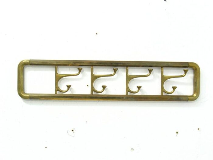 wall brass coat rack 1970s 9368