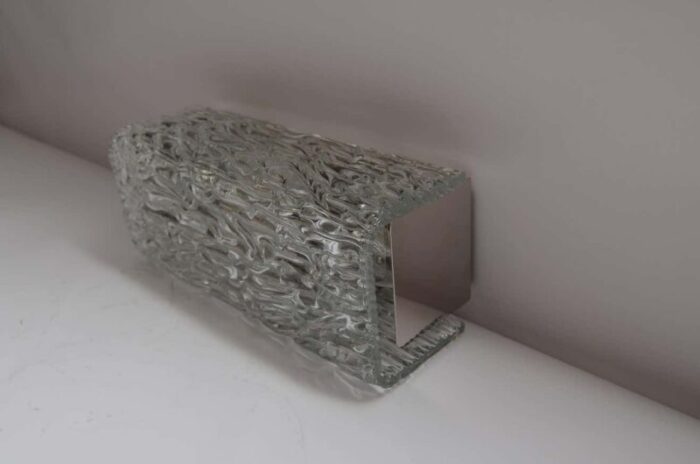 wall lamp with textured glass by kalmar 1950s 4