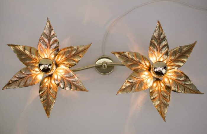 wall or ceiling double lamp by willy daro for massive belgium 1960s 2