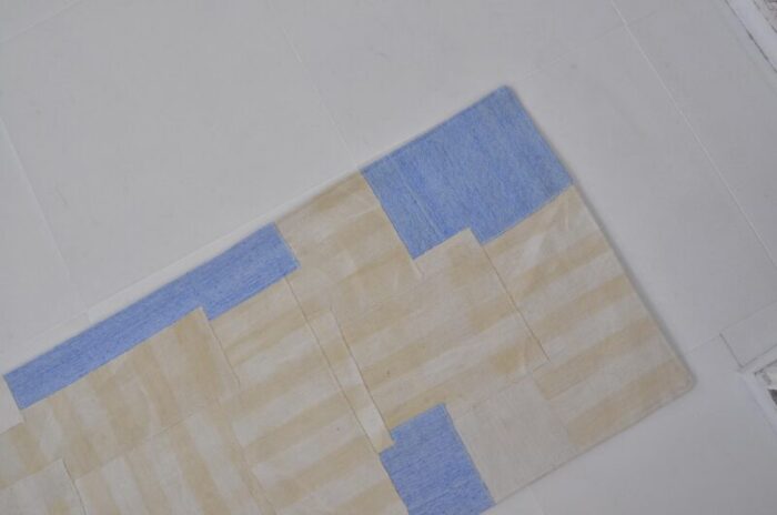 white and blue runner rug 1960 2511