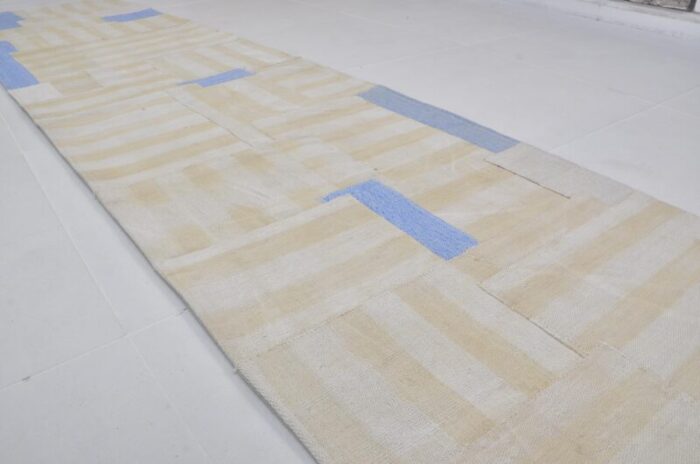 white and blue runner rug 1960 2555