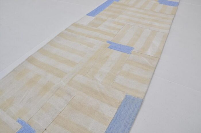 white and blue runner rug 1960 3009