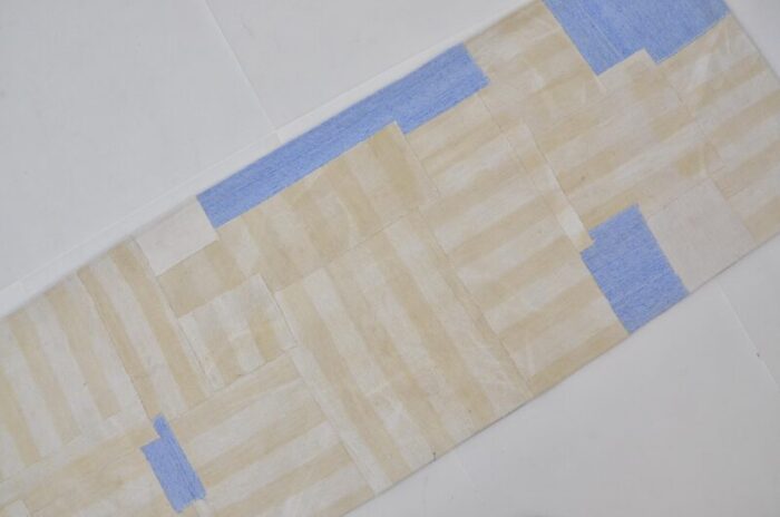 white and blue runner rug 1960 3933