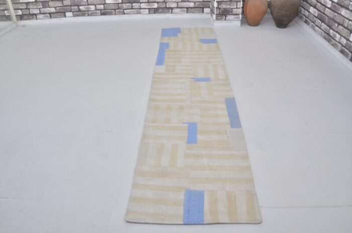 white and blue runner rug 1960 4548