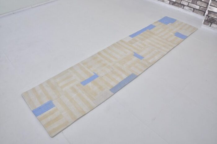 white and blue runner rug 1960 5404