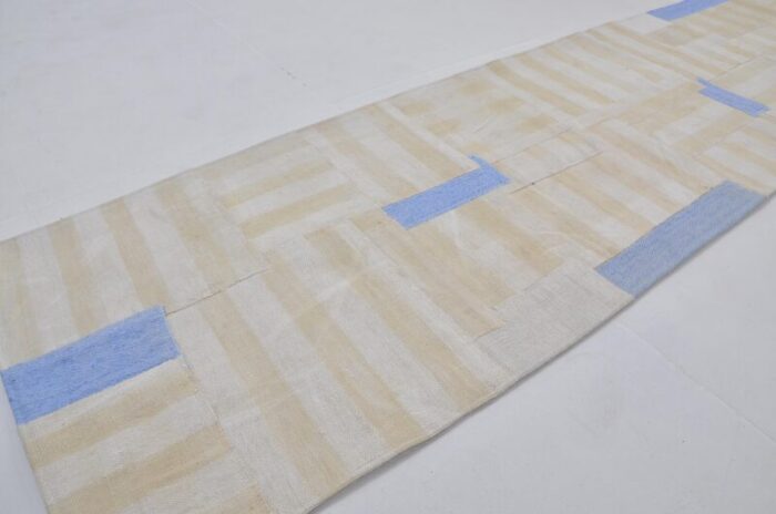 white and blue runner rug 1960 5788