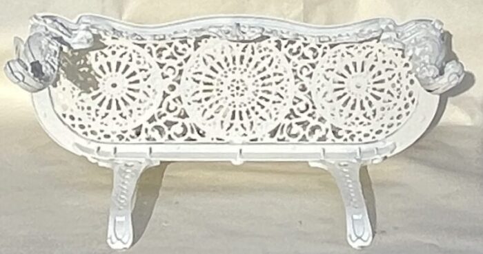 white cast iron rococo garden bench early 20th century 5015