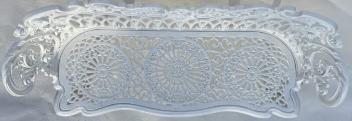 white cast iron rococo garden bench early 20th century 6226