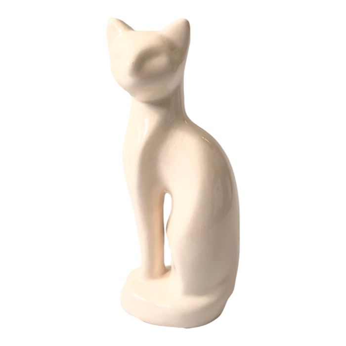 white ceramic cat 0087