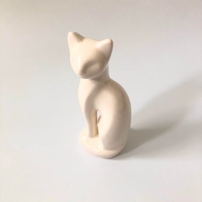 white ceramic cat 6414