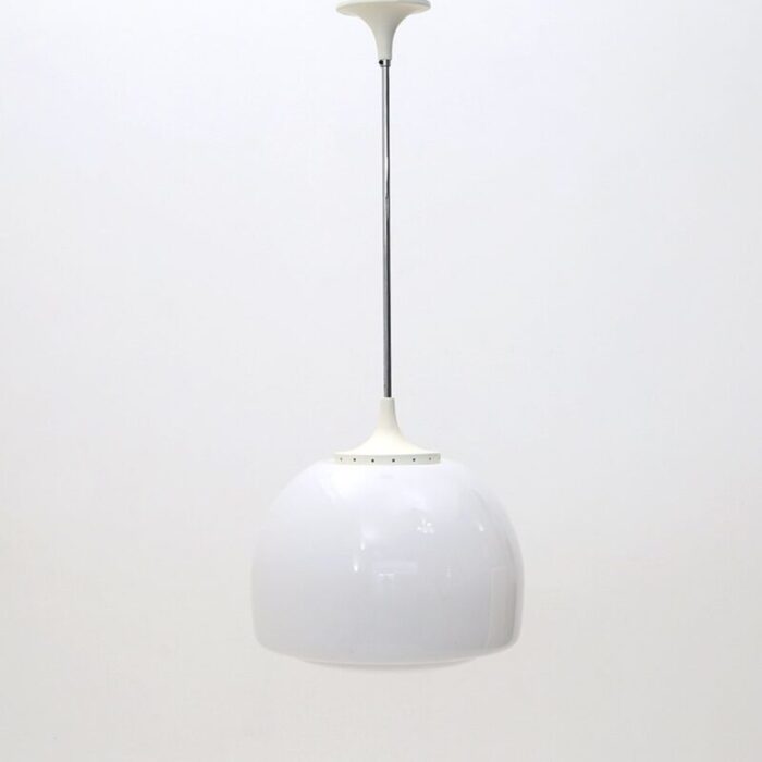 white glass elisse chandelier by claudio salocchi for lumenform 1970s 1