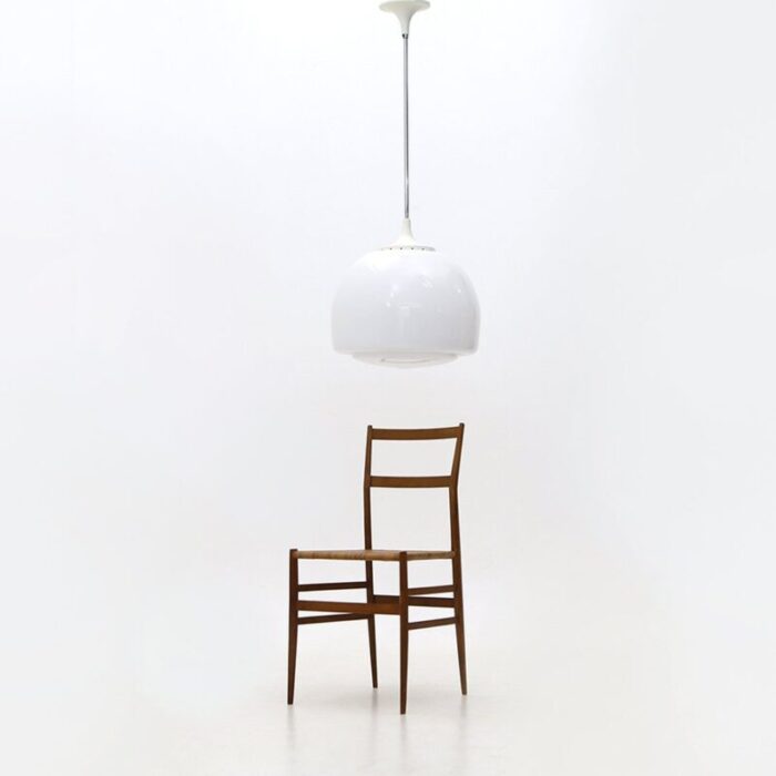 white glass elisse chandelier by claudio salocchi for lumenform 1970s 13