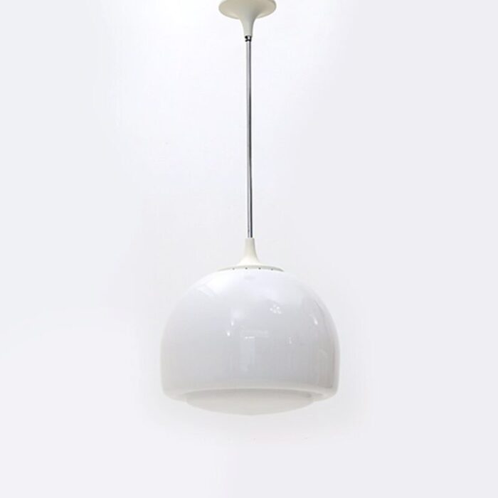 white glass elisse chandelier by claudio salocchi for lumenform 1970s 2