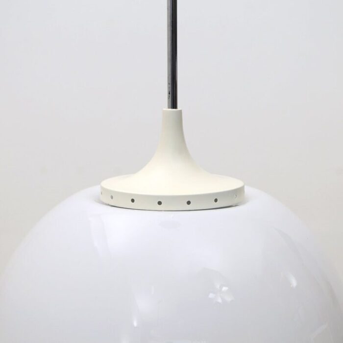 white glass elisse chandelier by claudio salocchi for lumenform 1970s 4