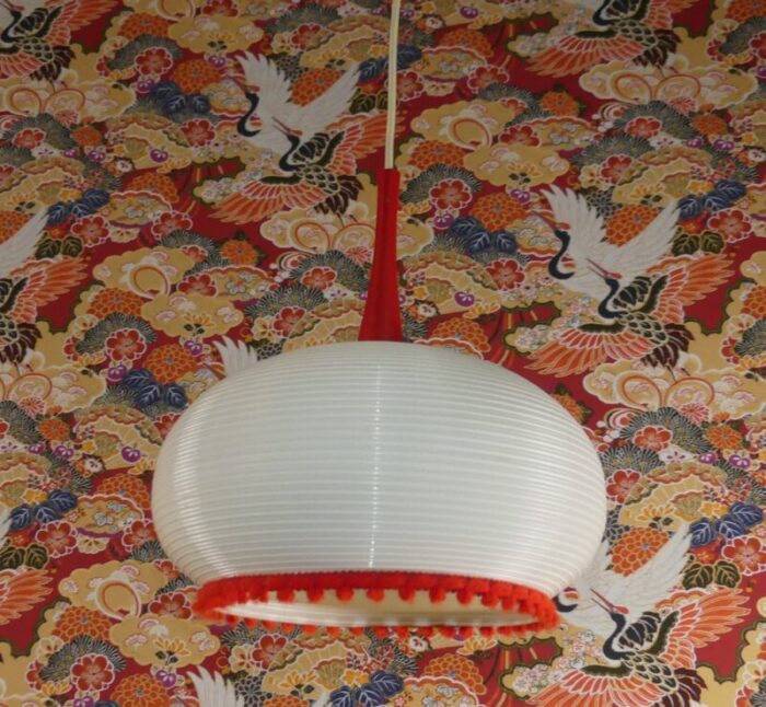 white red ceiling lamp 1970s 2