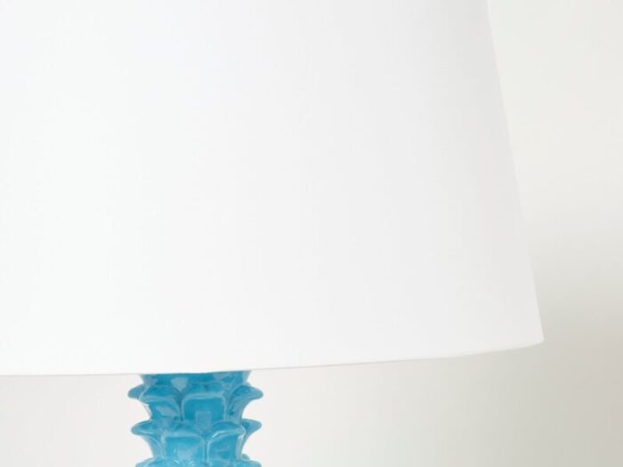 xl blue ceramic pineapple table lamp by tommaso barbi 1970s 4