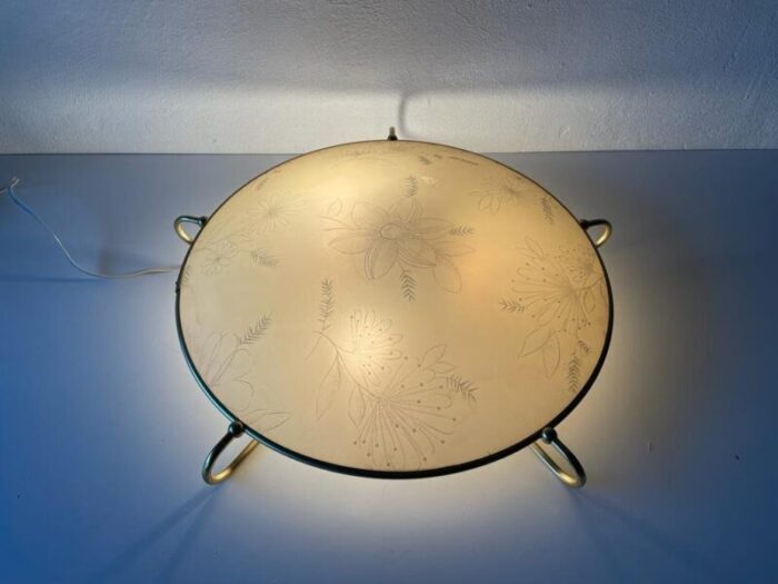 xl retro gold metal frame ceiling or wall lamp from erco germany 1950s 2